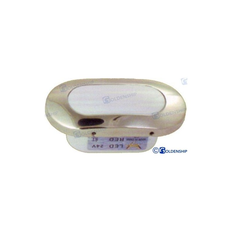 LUZ INT/EXT OVALADA PLATA LED BLANCO