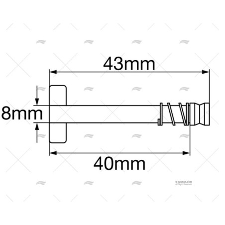 PASADOR C/MUELLE INOX SS 304 43X8MM