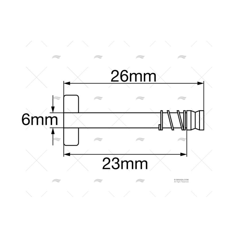 PASADOR C/MUELLE INOX- 304 26X6MM
