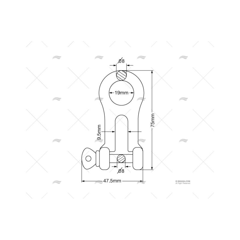 GRILLETE SEGURO ANCLA CADENA 05-08MM KONG