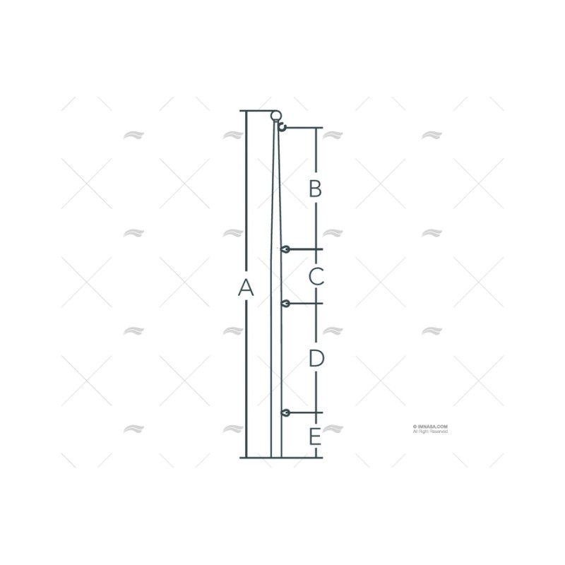 ASTA BANDERA INOX 900MM