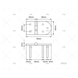 BISAGRA DESMONTABLE 76X40MM BD