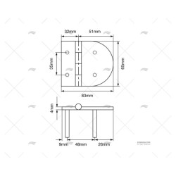 BISAGRA DESMONTABLE 76,2X65MM BD