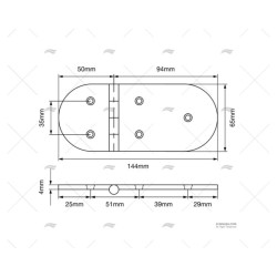BISAGRA DESMONTABLE 145,8X65MM AC