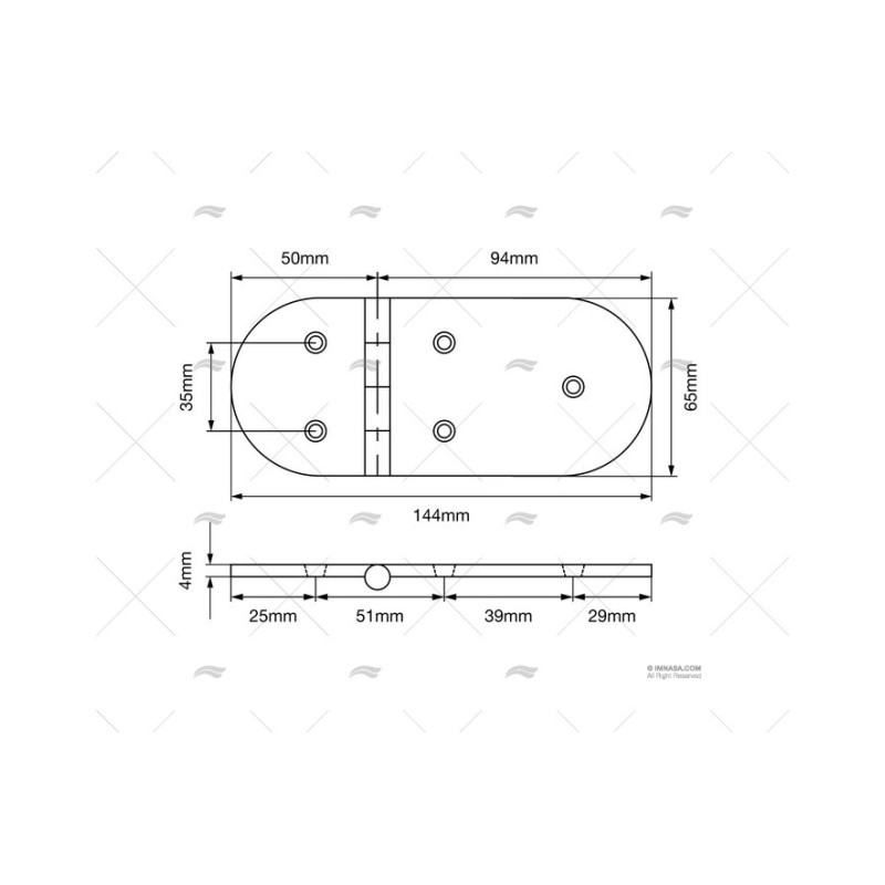 BISAGRA DESMONTABLE 145,8X65MM AC