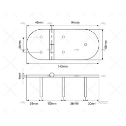 BISAGRA DESMONTABLE 145,8X65MM BD