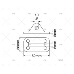BASE INOX SS 316 OJO DIAM 10MM