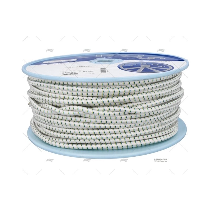 CABO SHOCK CORD 08MM BLANCO 100M LIROS