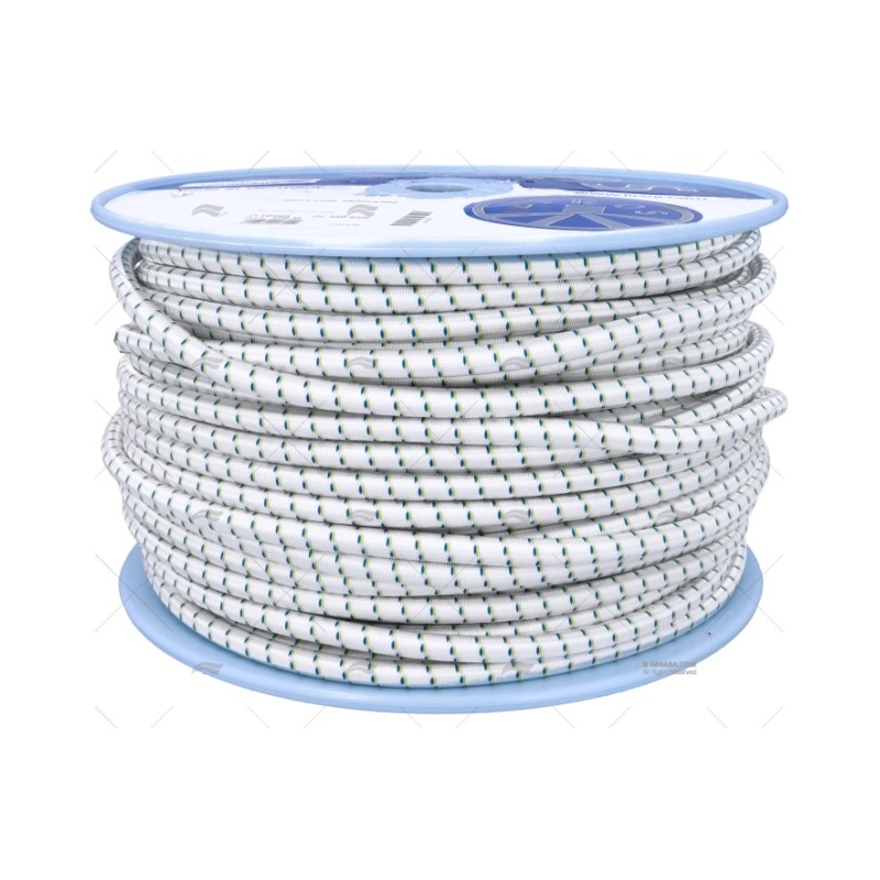 CABO SHOCK CORD 10MM BLANCO 100M LIROS