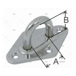 PLATINA INOX SS 304 37X59MM MARINE TOWN