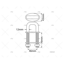 CANCAMO HD NEGRO 12.7MM INOX 316 MARINE TOWN