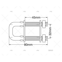 CANCAMO INOX ASI 304 80MM 8MM ROCA MARIN EQUIPMENT