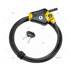 CANDADO CABLE ACERO AJUSTABLE 1,8M 10MM MASTER LOCK
