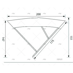 ARCO INOX TUBO 22MM CAPOTA 185MM 3 ARCOS TESSILMARE
