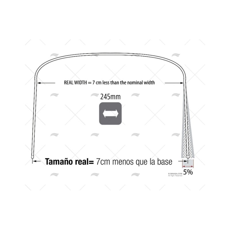 ARCO INOX TUBO 22MM CAPOTA 245MM 3 ARCOS TESSILMARE