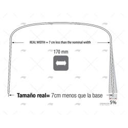 ARCO INOX TUBO 22MM CAPOTA 170MM 3 ARCOS TESSILMARE