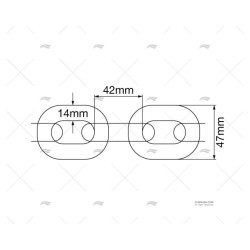 CADENA CALIBR. GAL.14MM 818-3 P42 130M FRIGERIO