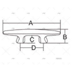 CORNAMUSA BOSS C/PLACA 254MM INOX 316 MARINE TOWN