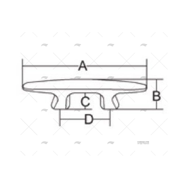 CORNAMUSA BOSS C/PLACA 254MM INOX 316 MARINE TOWN