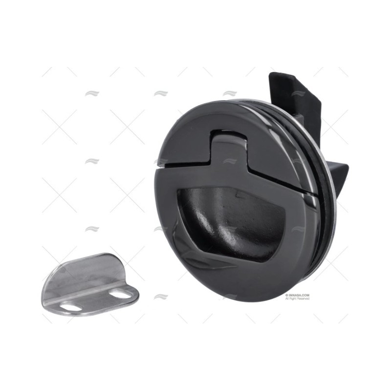 TIRADOR S/LLAVE 51MM SS 316 NEGRO BRILLA MARINE TOWN