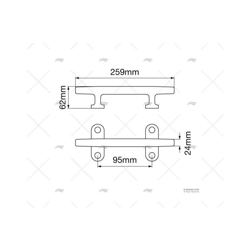 CORNAMUSA HD INOX SS 316 256MM MARINE TOWN