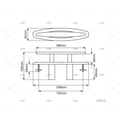 CORNAMUSA EMPOTRABLE INOX SS 316 200MM