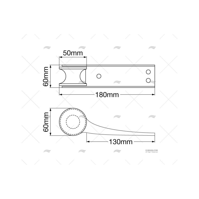 COJINETE ANCLA CURV 60MM ALUMINIO AN