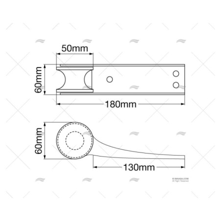 COJINETE ANCLA CURV 60MM ALUMINIO AN