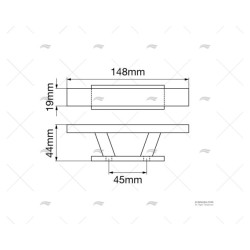 CORNAMUSA INOX 316 NEGRA 150MM