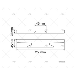 CORNAMUSA TECA 250MM ARC MARINE