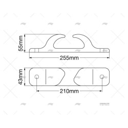 GUIACABOS EN INOX 255MM PAR