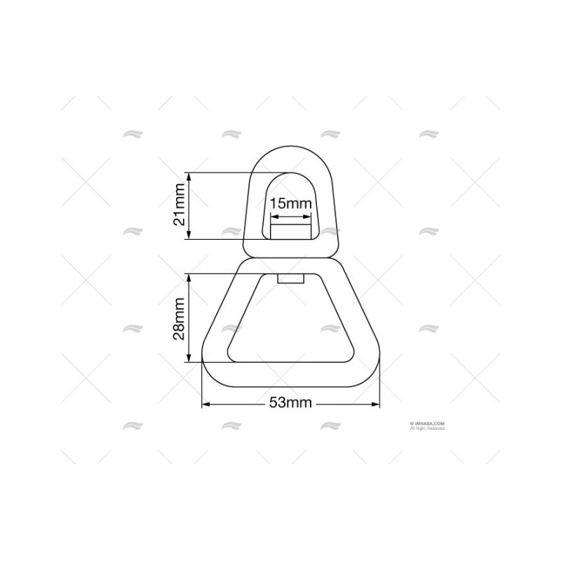 GIRATORIO INOX 37X24X15MM / 16X16X24MM