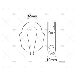GUARDACABOS ACERO PARA CABLE 19MM