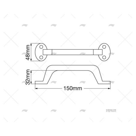 AGARRADERA INOX SS316 150MM MARINE TOWN