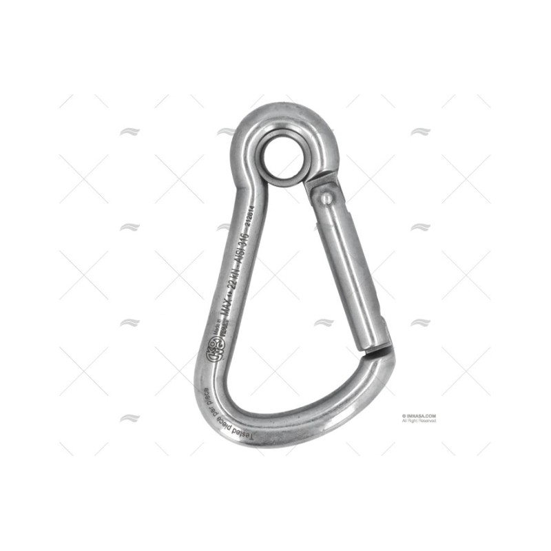 MOSQUETON CON OJO 100MM INOX HARNES KONG