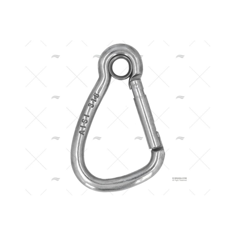 MOSQUETON CON OJO 65MM INOX HARNES KONG