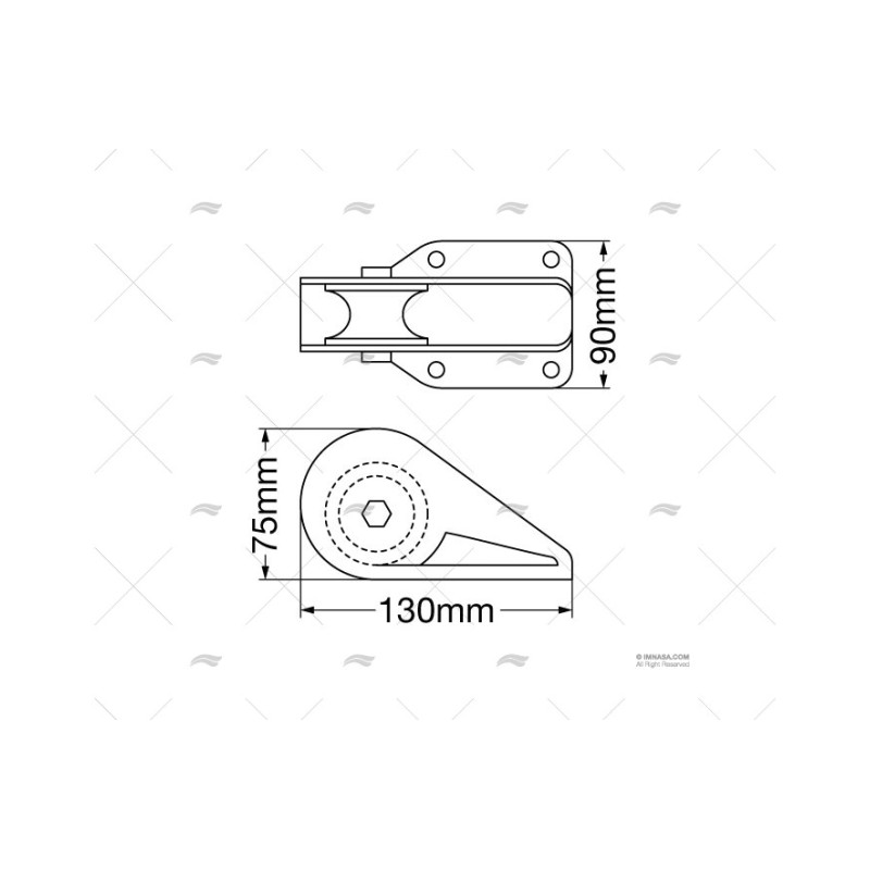 PASACABO O CADENA INOX 130MM 6/8MM