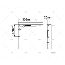 SOPORTE MESA INOX SS 304 303MM
