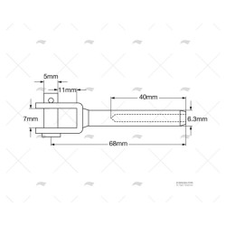TERMINAL HORQUILLA INOX-316 3MM (4U)