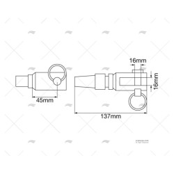 TERMINAL CABLE HORQUILLA 10MM INOX-316