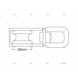 POLEA FIJA PARA CABLE EN LATON