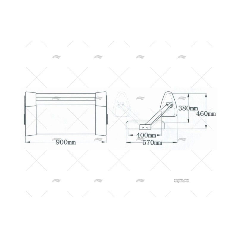 ASIENTO PLEGABLE TWIN 900X460 BLANCO