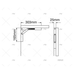 SOPORTE TELESCOPICO SS 304 ARCO 303MM 25