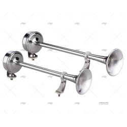 BOCINA DOBLE 24V ACUSTICA CROMADA 114DB MARCO