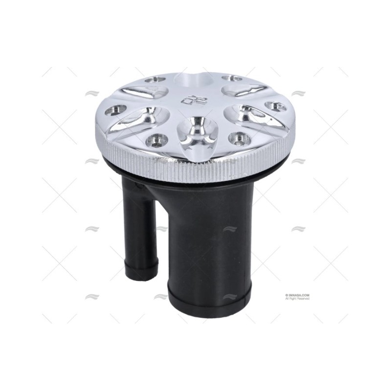 TAPON GAS RECTO CROMADO VENTILADO 1"1/2 PERKO