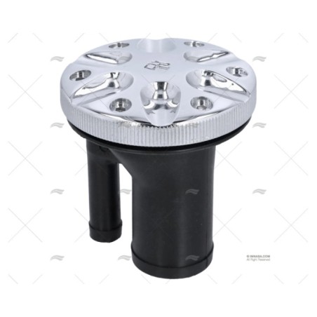 TAPON GAS RECTO CROMADO VENTILADO 1"1/2 PERKO