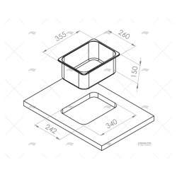FREGADERO RECTANGULAR 238 X 298MM CAN