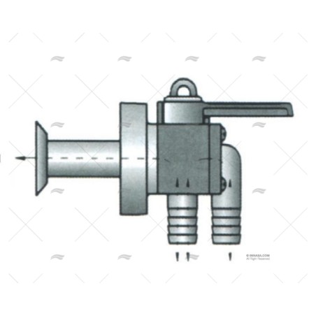 GRIFO CON PASACASCO 1"1/2 CODO FORESPAR