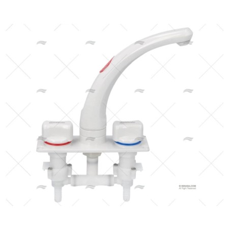 GRIFO DOBLE WHALE ALTURA 186 RACORD 12MM