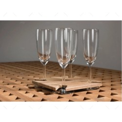 SOPORTE VASO VINO TECA (4) 180X180X43MM ARC MARINE